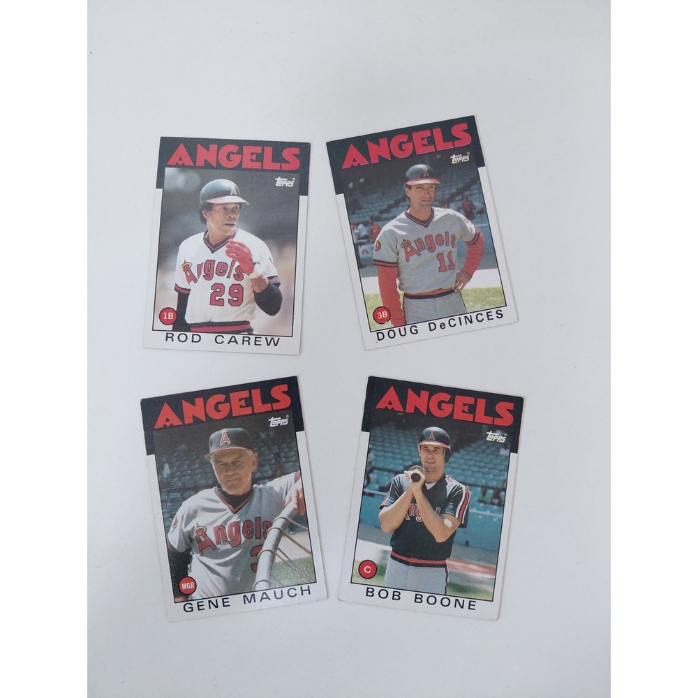 1986 Topps Baseball California Angels Card Lot Rod Carew Doug DeCinces Bob Boone